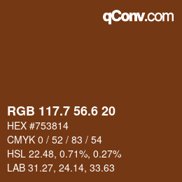 カラーコード: RGB 117.7 56.6 20 | qconv.com