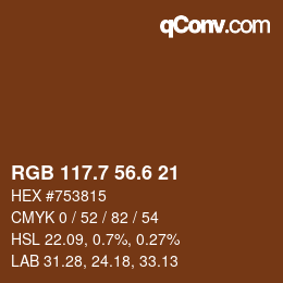 カラーコード: RGB 117.7 56.6 21 | qconv.com