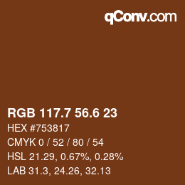 カラーコード: RGB 117.7 56.6 23 | qconv.com