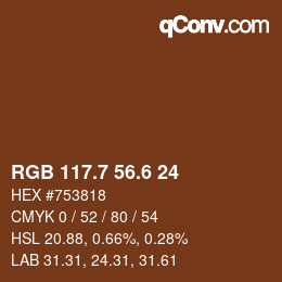カラーコード: RGB 117.7 56.6 24 | qconv.com