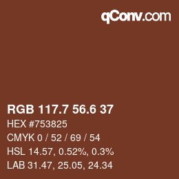 カラーコード: RGB 117.7 56.6 37 | qconv.com
