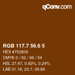 カラーコード: RGB 117.7 56.6 5 | qconv.com
