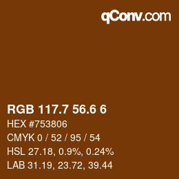 カラーコード: RGB 117.7 56.6 6 | qconv.com