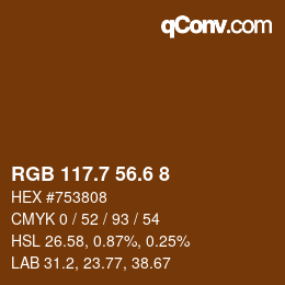カラーコード: RGB 117.7 56.6 8 | qconv.com