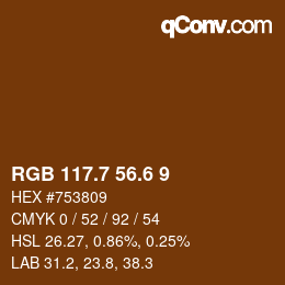 カラーコード: RGB 117.7 56.6 9 | qconv.com