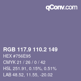 Color code: RGB 117.9 110.2 149 | qconv.com