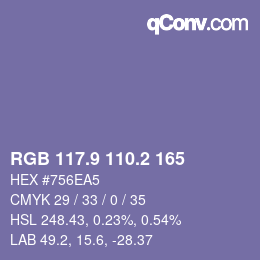 Color code: RGB 117.9 110.2 165 | qconv.com