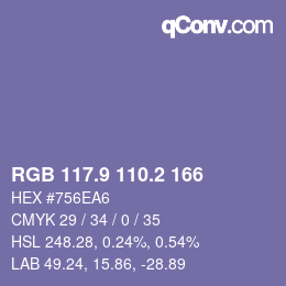 Color code: RGB 117.9 110.2 166 | qconv.com