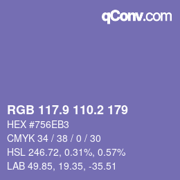 Color code: RGB 117.9 110.2 179 | qconv.com
