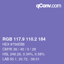 Color code: RGB 117.9 110.2 184 | qconv.com