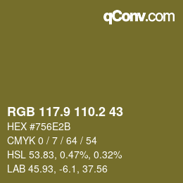 Color code: RGB 117.9 110.2 43 | qconv.com