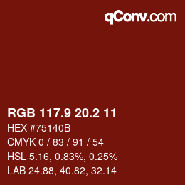 Color code: RGB 117.9 20.2 11 | qconv.com