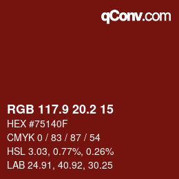 Color code: RGB 117.9 20.2 15 | qconv.com