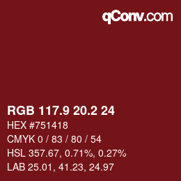 Color code: RGB 117.9 20.2 24 | qconv.com