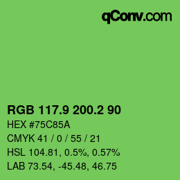 カラーコード: RGB 117.9 200.2 90 | qconv.com