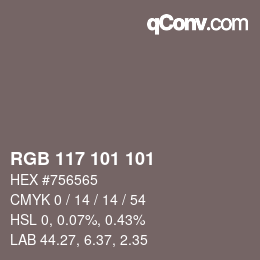Code couleur: RGB 117 101 101 | qconv.com