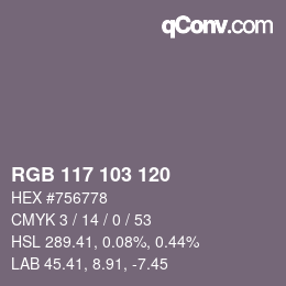 カラーコード: RGB 117 103 120 | qconv.com