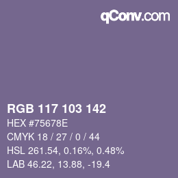 Farbcode: RGB 117 103 142 | qconv.com