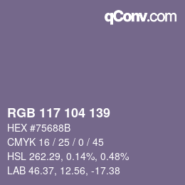 Farbcode: RGB 117 104 139 | qconv.com