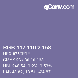 Color code: RGB 117 110.2 158 | qconv.com