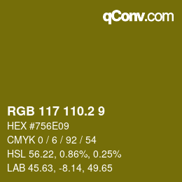 カラーコード: RGB 117 110.2 9 | qconv.com