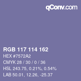 Color code: RGB 117 114 162 | qconv.com