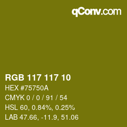Color code: RGB 117 117 10 | qconv.com