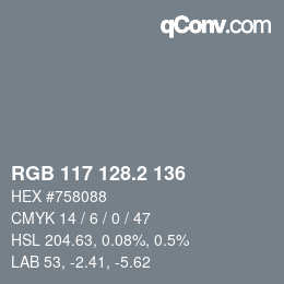 Color code: RGB 117 128.2 136 | qconv.com