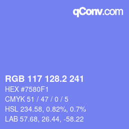 Color code: RGB 117 128.2 241 | qconv.com