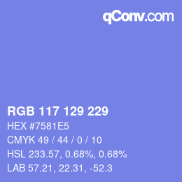 カラーコード: RGB 117 129 229 | qconv.com