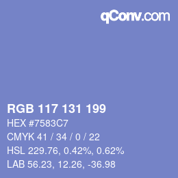 Código de color: RGB 117 131 199 | qconv.com