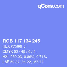 颜色代码: RGB 117 134 245 | qconv.com