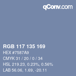 Code couleur: RGB 117 135 169 | qconv.com