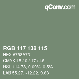カラーコード: RGB 117 138 115 | qconv.com