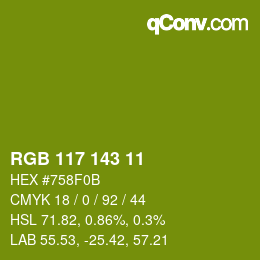 颜色代码: RGB 117 143 11 | qconv.com