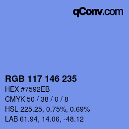 Color code: RGB 117 146 235 | qconv.com