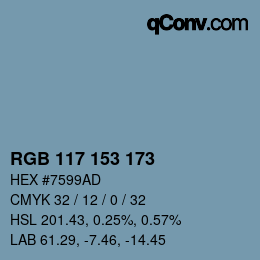 Farbcode: RGB 117 153 173 | qconv.com