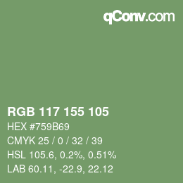 Farbcode: RGB 117 155 105 | qconv.com