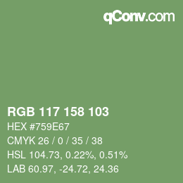 颜色代码: RGB 117 158 103 | qconv.com