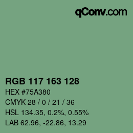 Farbcode: RGB 117 163 128 | qconv.com
