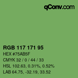 Farbcode: RGB 117 171 95 | qconv.com