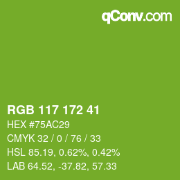 カラーコード: RGB 117 172 41 | qconv.com