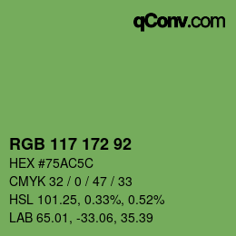 Color code: RGB 117 172 92 | qconv.com