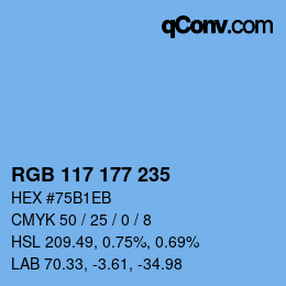 Color code: RGB 117 177 235 | qconv.com