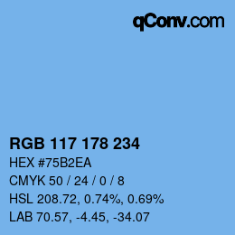 Color code: RGB 117 178 234 | qconv.com