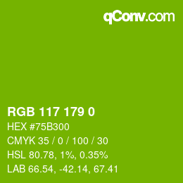 Code couleur: RGB 117 179 0 | qconv.com