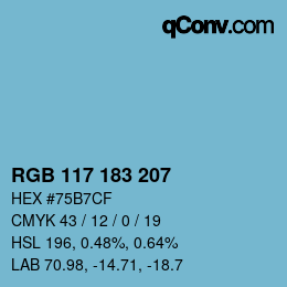 Color code: RGB 117 183 207 | qconv.com