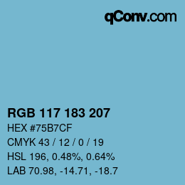 カラーコード: RGB 117 183 207 | qconv.com