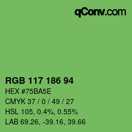 Farbcode: RGB 117 186 94 | qconv.com
