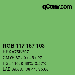 カラーコード: RGB 117 187 103 | qconv.com
